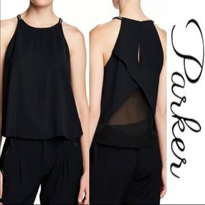 Parker Mesh Inset Chain Strap Blouse